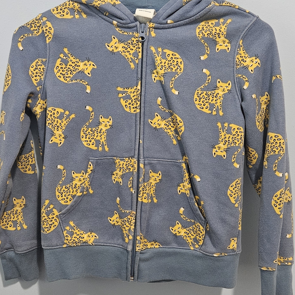Amazon Essentials Blue and Yellow Hoodie with Playful Print